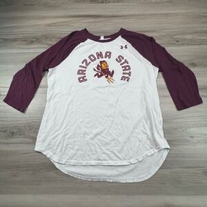 Under Armour Arizona State Sun Devils Raglan Shirt Womens XL HeatGear